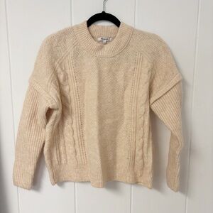 Madewell Cable Knit Alpaca/Wool Sweater in Beige Size XS